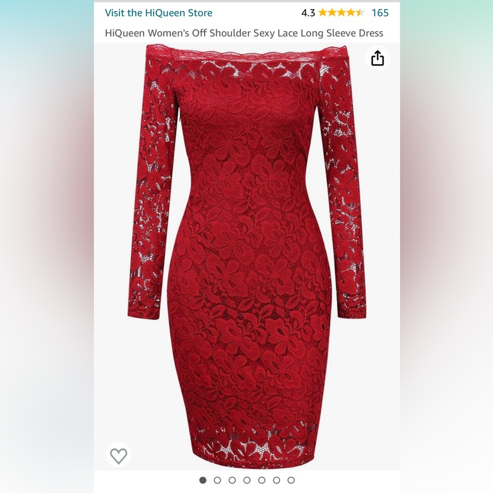 Red lace LS dress